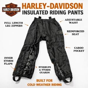 Harley-Davidson Insulated Riding Pants Black Motorcycle Cold Weather Gear